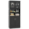 Tall Bathroom Cabinet Large Floor Storage Cabinet with Acrylic Doors and 3 Cubes