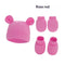 Newborn Hat Mittens And Socks Set With Rubber-soled Shoes