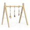 Portable 3 Wooden Newborn Baby Exercise Activity Gym Teething Toys Hanging Bar
