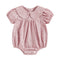 Girls Princess-Style Collar Plaid Bodysuit With Bib