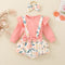 Infant Baby Girl Shoulder Strap Princess Dress Multi-color Long-sleeved Triangle Romper