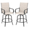 2 Pieces 360 Rotating Bar Stool Set with Armrests for Patio