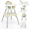 4-in-1 Baby Convertible Toddler Table Chair Set with PU Cushion