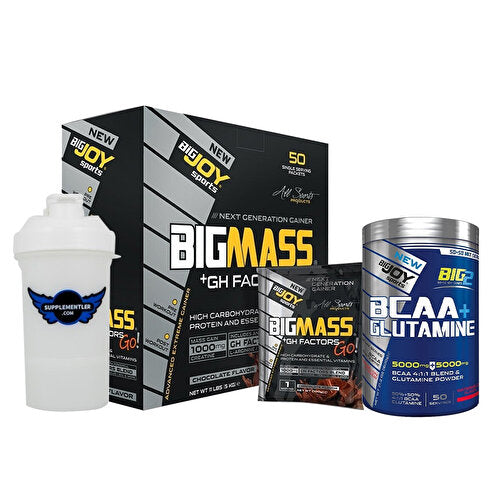 Big Joy Big Mass GH Factors Go + BCAA + Glutamine Volume Combination