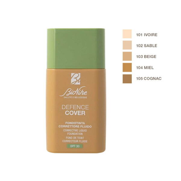 BioNike Defense Cover Liquid Foundation SPF30 No:105 Cognac 40ml