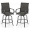2 Pieces 360 Rotating Bar Stool Set with Armrests for Patio