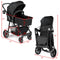 2-in-1 Foldable Pushchair Newborn Infant Baby Stroller