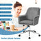 Velvet Accent Office Armchair with Adjustable Swivel and Removable Cushion