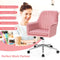 Velvet Accent Office Armchair with Adjustable Swivel and Removable Cushion