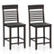 Dining Chair Set of 2 with Footrests and Solid Wood Frame