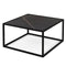 Modern Glass Square Coffee Table with Metal Frame for Living Room