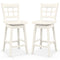 Counter Height Barstools Set of 2 with 6-Grid Hollow Back and Seat