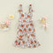 Girls' Floral Print Bell-bottom Pants Jumpsuit