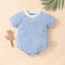 Baby Boys And Girls Striped Cotton Short Sleeve Triangle Rompers