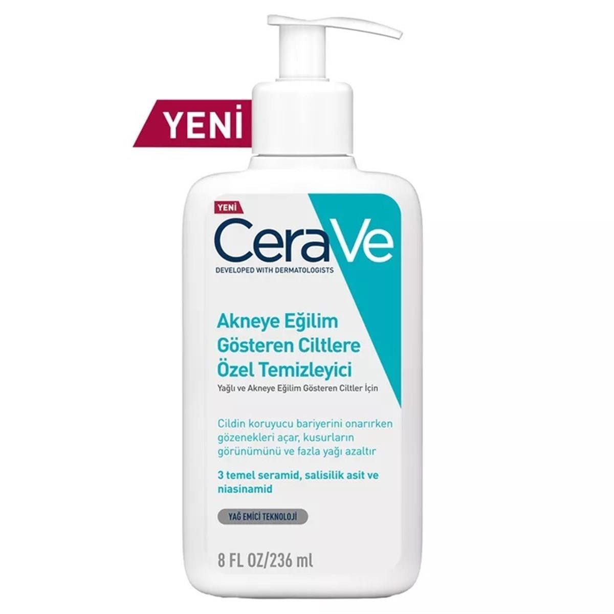 CeraVe Acne Face Wash with Salicylic Acid - Gentle, Oil-Free Cleanser for Acne Prone & Sensitive Skin - 236ml