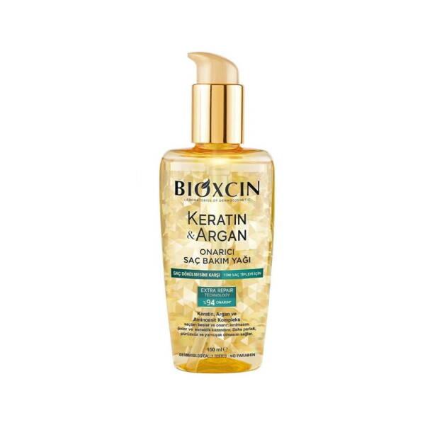Bioxcin Keratin & Argan Hair Care Oil - Nourishing, Anti-Frizz, Daily Use Hair Oil for Damaged Hair