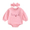 Children's Solid Color Romper Hair Band Set