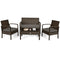 4 Pieces Patio Rattan Cushioned Furniture Set