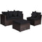 4 Pieces Ottoman Garden Patio Rattan Wicker Furniture Set with Cushion-Gray