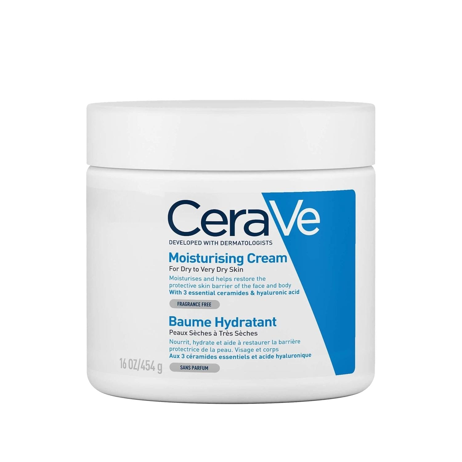 CeraVe Moisturizing Cream for Dry Skin: 454g Large Size - Dermatologist Recommended for Lasting Hydration