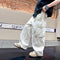 Loose Children's Spring Clothes Pu Handsome Pants