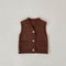 V-neck Cardigan Cotton Knit Sweater Vest Coat