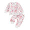 Bow Print Long-sleeved Trousers Sweater Suit