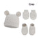 Newborn Hat Mittens And Socks Set With Rubber-soled Shoes