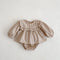 Cotton Baby Ruffle Collar Striped Long Sleeved Skirt Bread Pants Set