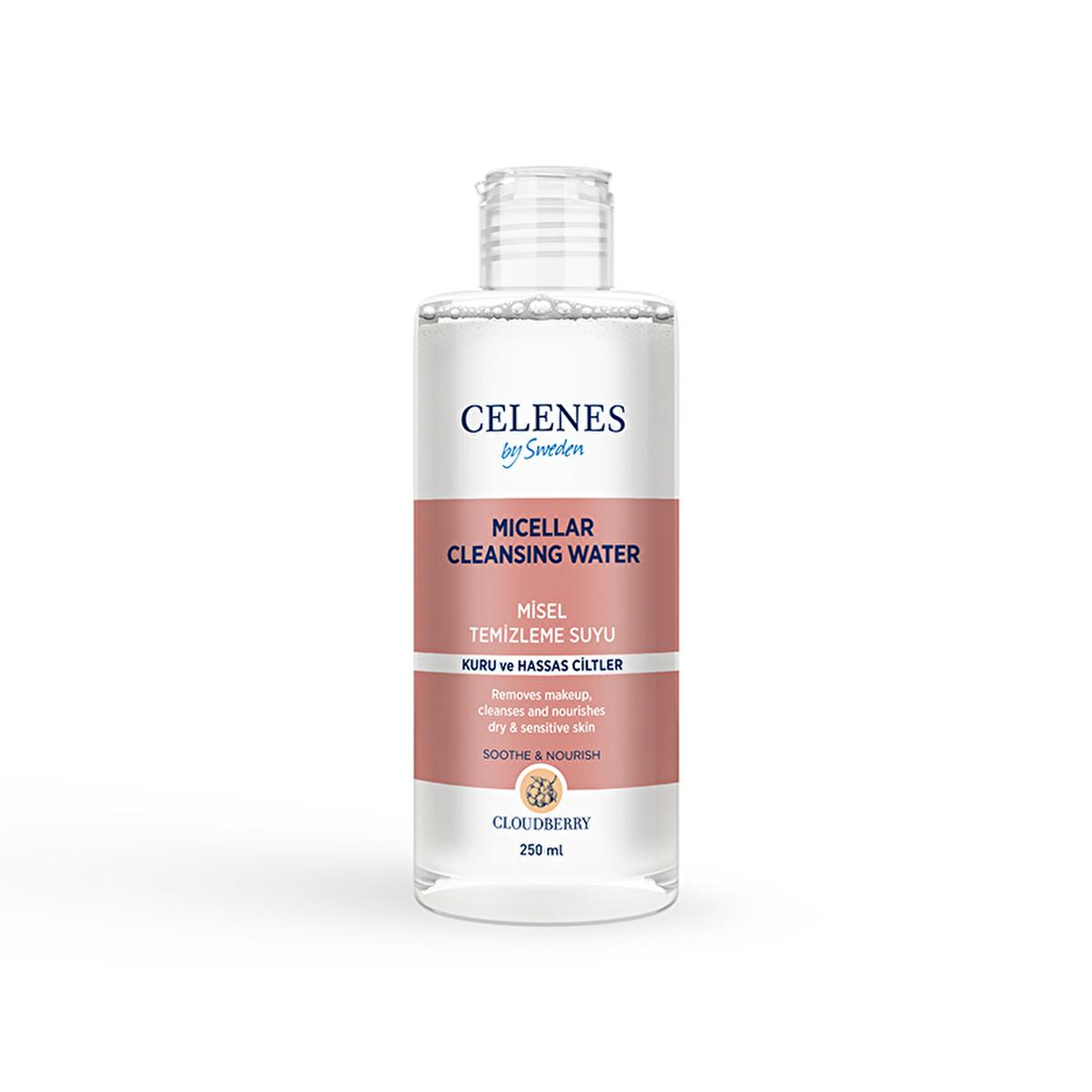 Celenes Micellar Cleansing Water for Sensitive Skin - Gentle Makeup Remover & Cleanser, 8.45 fl oz
