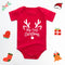 Christmas Deer English Letters Printed Red Triangle Rompers