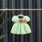 Girl's Square Collar Puff Sleeve Princess Dress