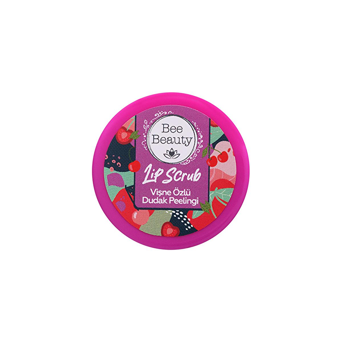 Bee Beauty Cherry Lip Scrub with Vitamin E - 13g Exfoliating Lip Care for Smooth, Healthy Lips