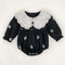 Girls Lace Romper With Long Sleeves And Embroidery