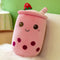 Fruit Milky Tea Cup Pillow Plush Toy Leather Phone Case