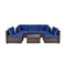6 Pieces Patio Rattan Furniture Set with Cushions