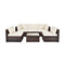 6 Pieces Patio Rattan Furniture Set with Cushions
