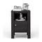 Compact Floor Farmhouse Nightstand with Open Shelf and Cabinet