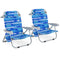 Foldable Backpack Beach Chair with Cup Holder and Storage Pockets Set of 2