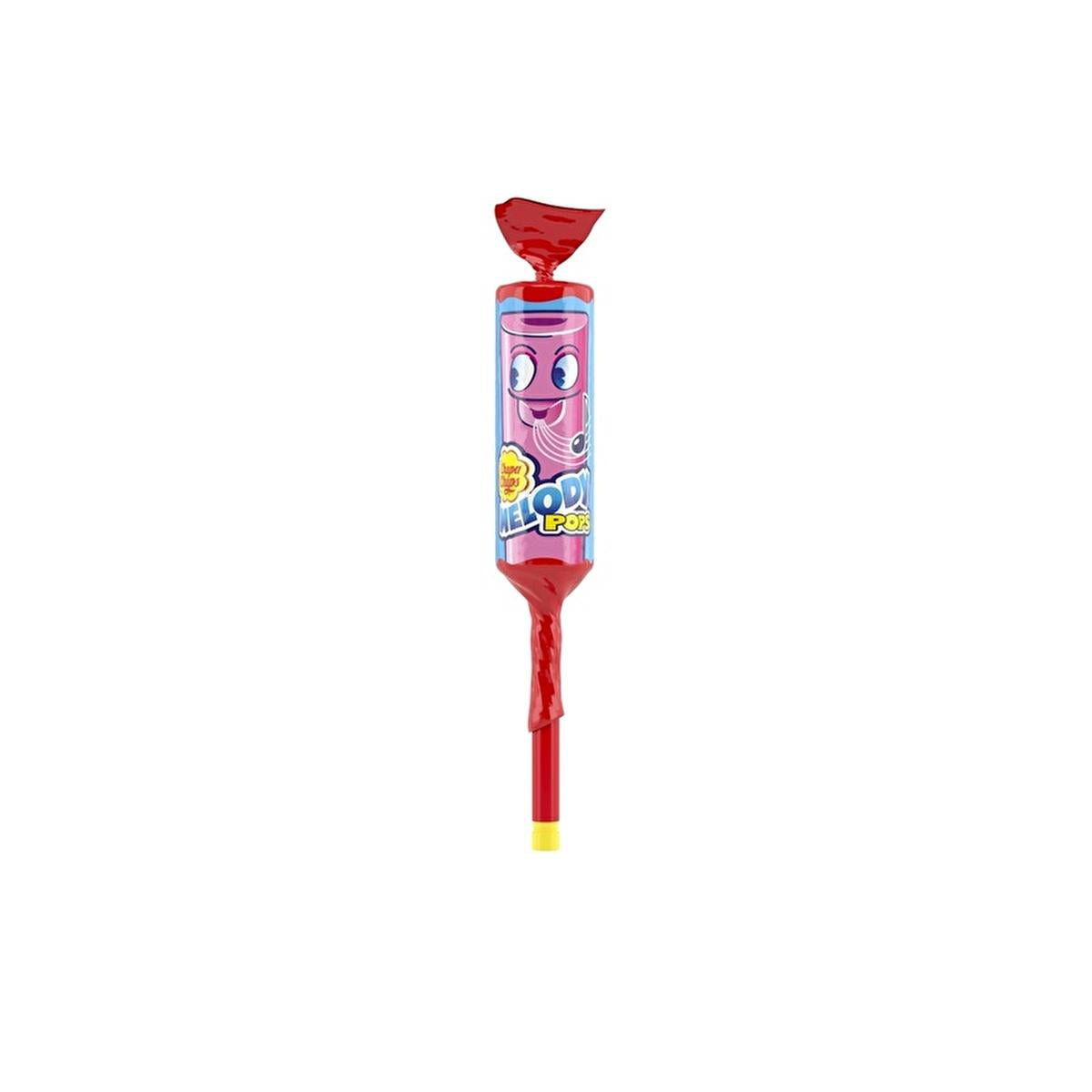 Chupa Chups Melody Pops: Strawberry Lollipop Whistle Candy - Sweet Treat & Fun for Kids.
