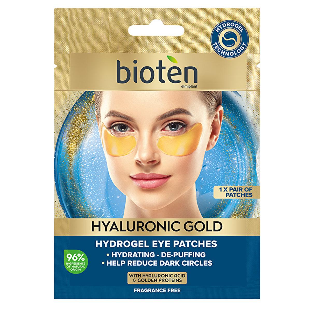 Bioten Hyaluronic Gold Eye Mask - Natural Skincare for Dark Circles & Puffiness Reduction
