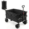 Folding Utility Garden Cart with Wide Wheels and Adjustable Handle