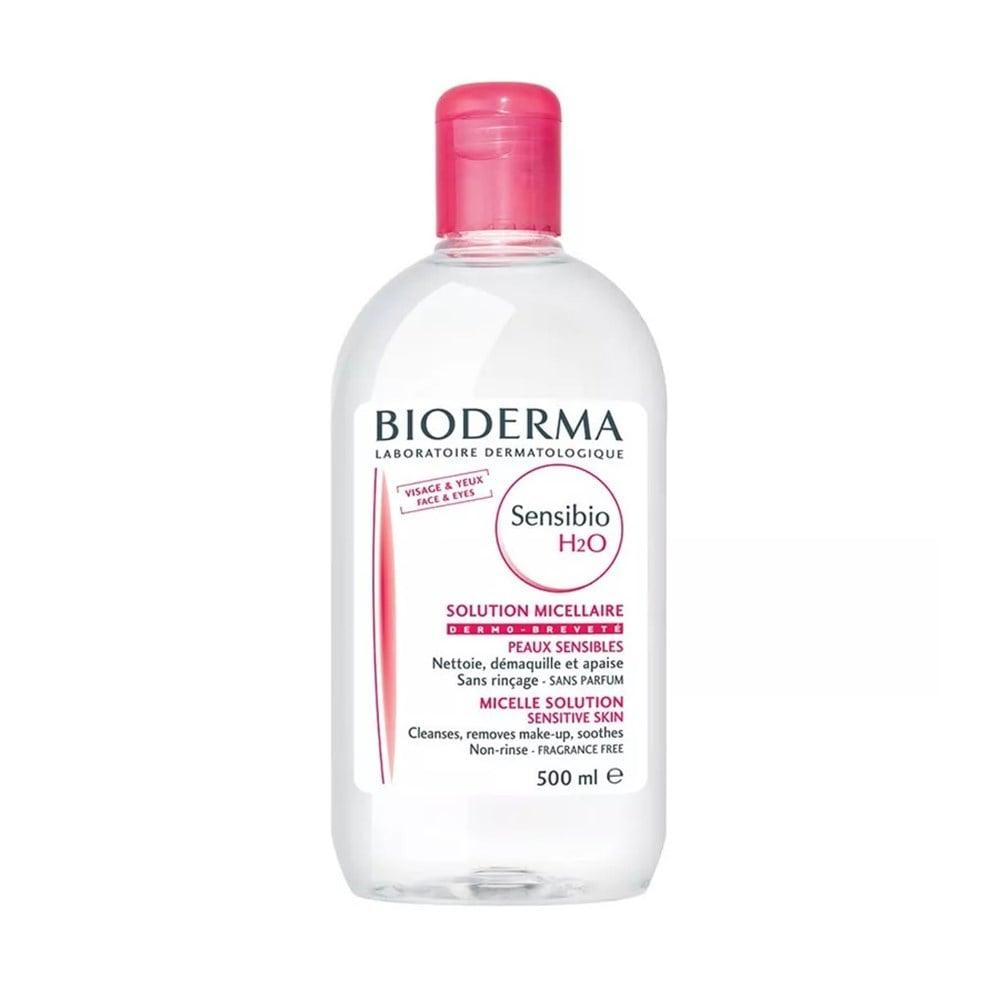 Bioderma Sensibio H2O Micellar Water for Sensitive Skin, 500ml - Gentle Makeup Remover & Cleanser, Fragrance-Free, Non-Irritating