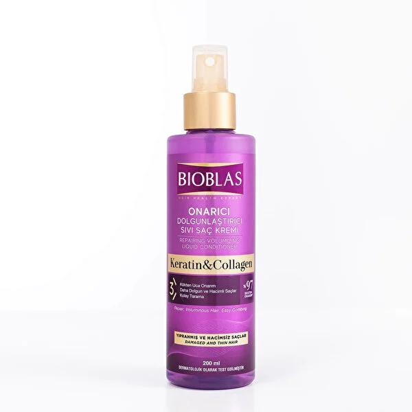 Bioblas Collagen Keratin Hair Care Serum for Thin & Volumeless Hair - 6.76 fl oz
