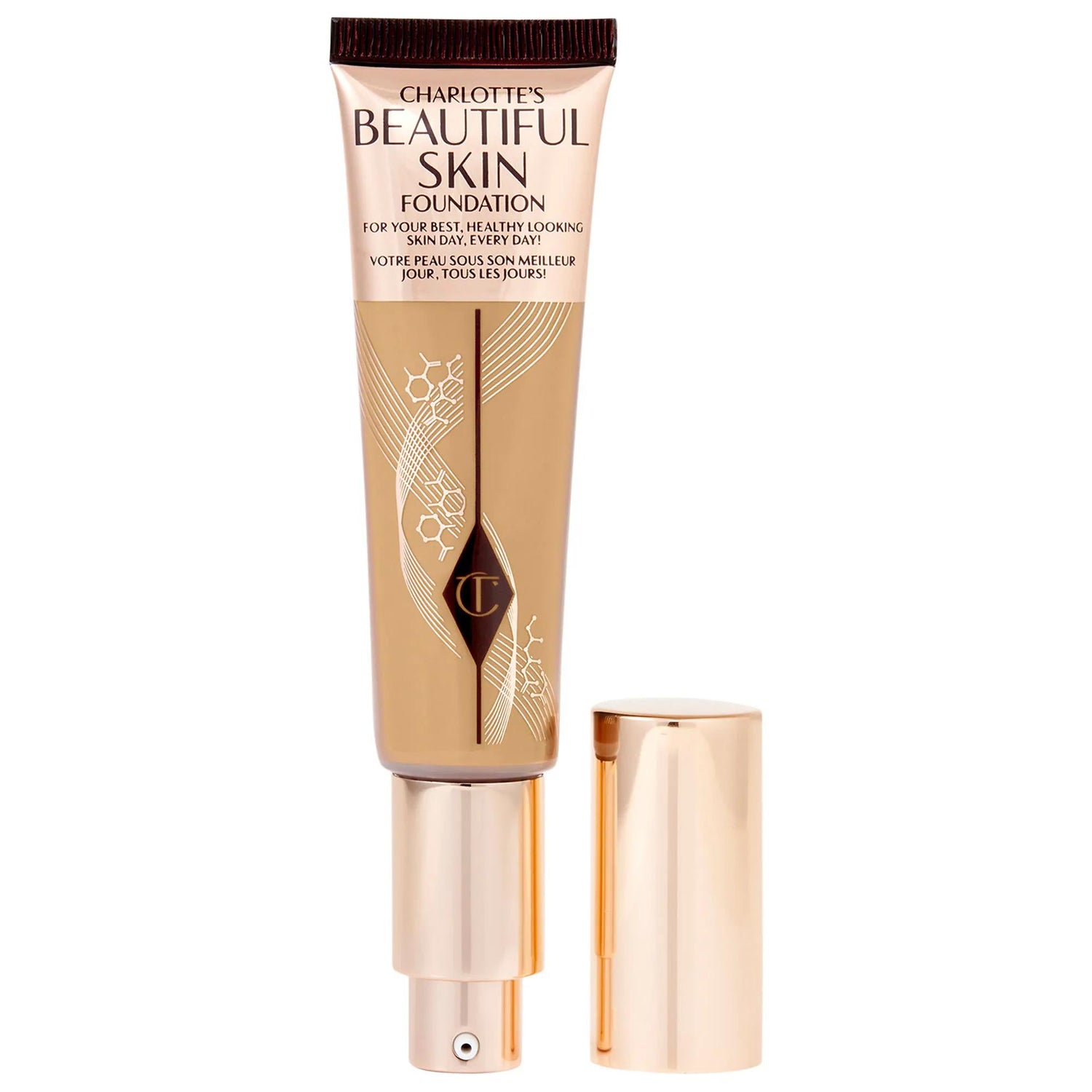 Charlotte Tilbury Beautiful Skin Medium Coverage Liquid Foundation - Hyaluronic Acid, Vegan & Cruelty-Free