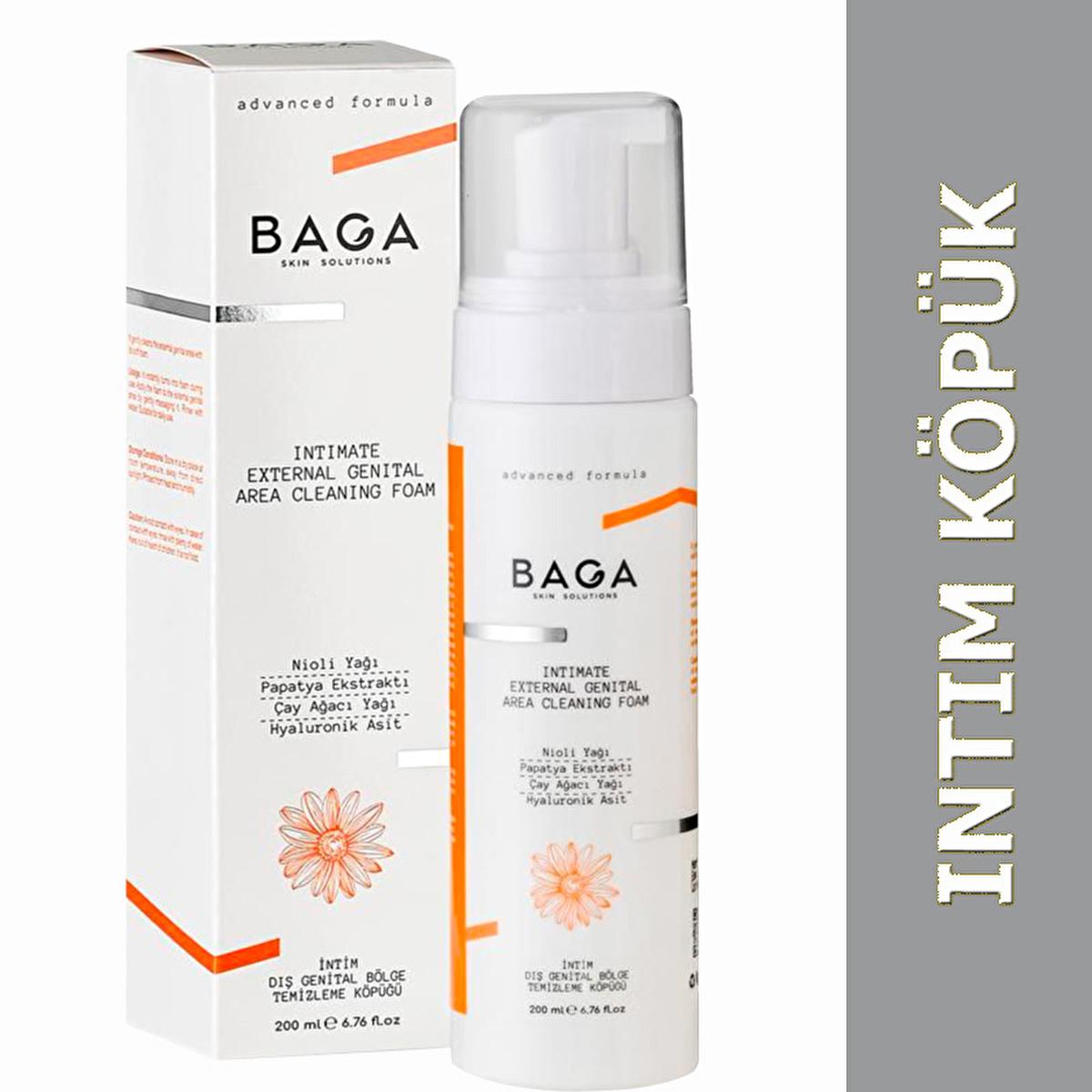 Baga Gentle Genital Hygiene Foam - pH Balanced, Soap-Free, Soothing Chamomile & Aloe Vera - 6.76 fl oz