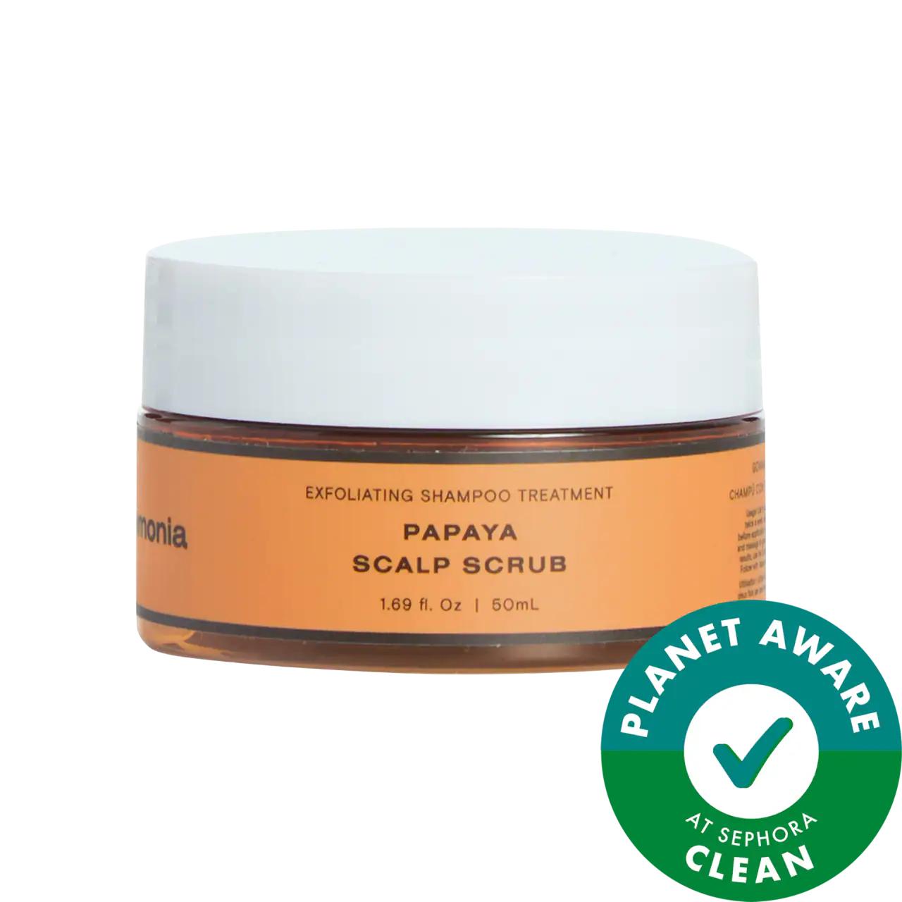 Ceremonia Mini Papaya Scalp Scrub Shampoo - Vegan, Gluten-Free, Cruelty-Free Scalp Exfoliation for Healthy Hair Growth