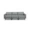 Convertible Leather Sofa Couch with Magazine Pockets 3-Seat with 2 USB Port