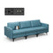 Convertible Leather Sofa Couch with Magazine Pockets 3-Seat with 2 USB Port