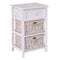 3 Tiers Wooden Storage Nightstand with 2 Baskets and 1 Drawer
